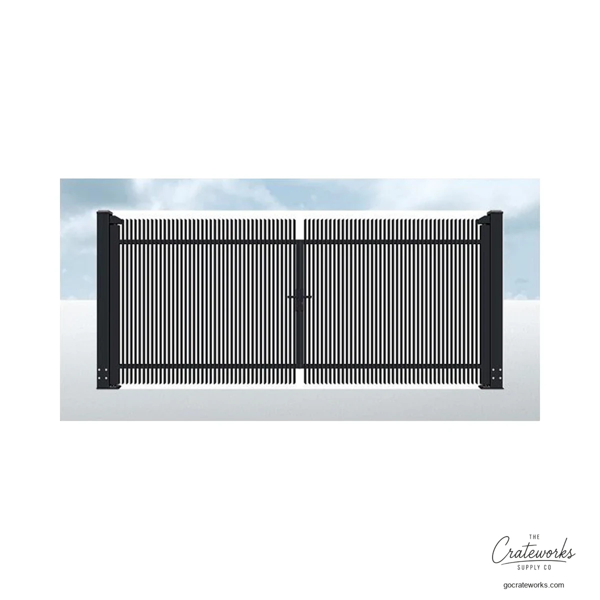 Aluminum Dense-Picket Double-Swing Gate