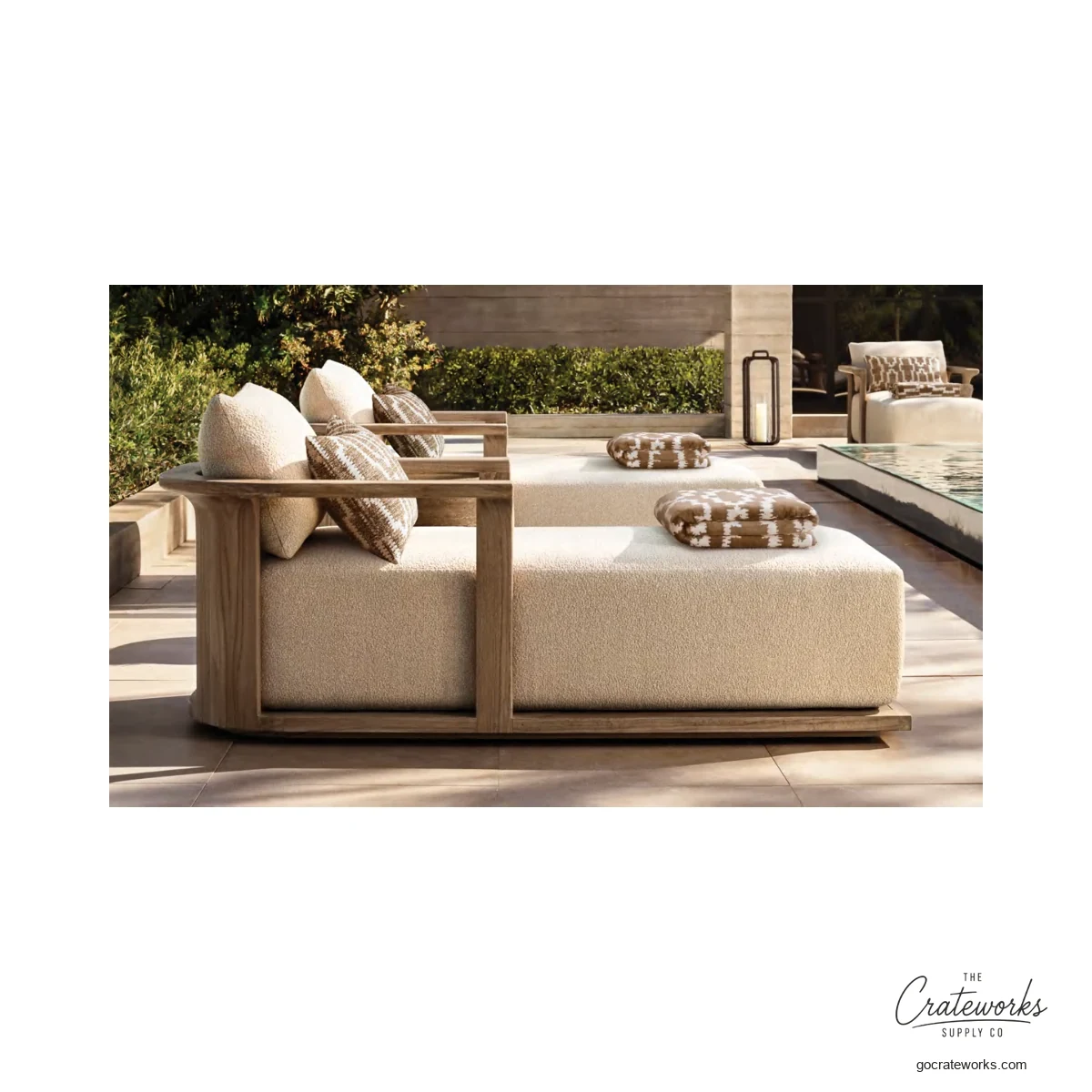 Ridge Teak Outdoor Chaise Lounger No. 16