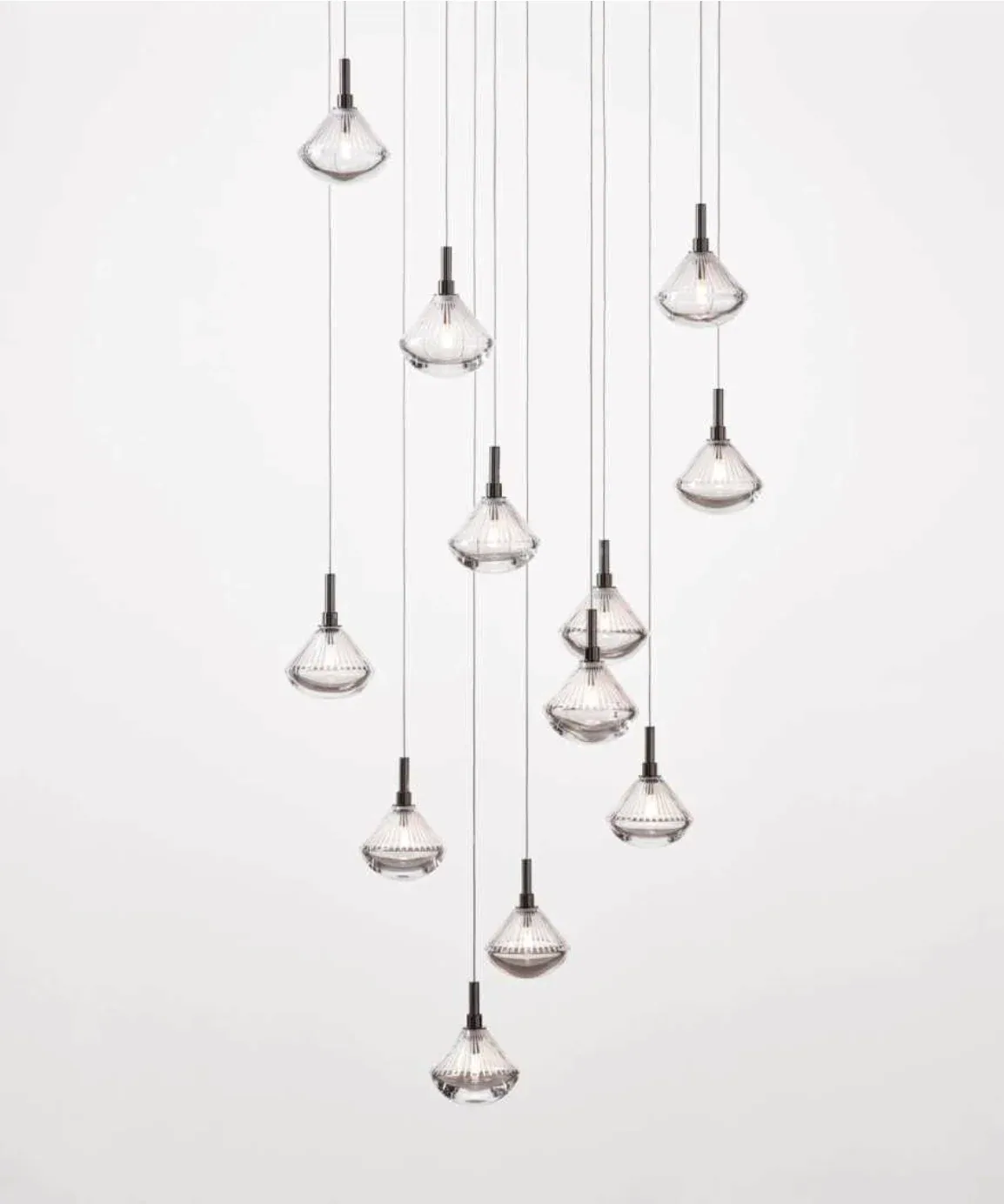 Brass Cascade, cascade chandeliers